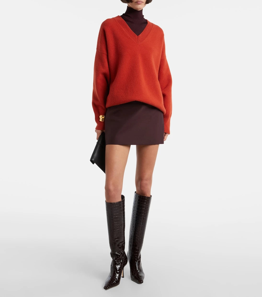 Jimmy Choo - Agathe 85 croc-effect leather knee-high boots