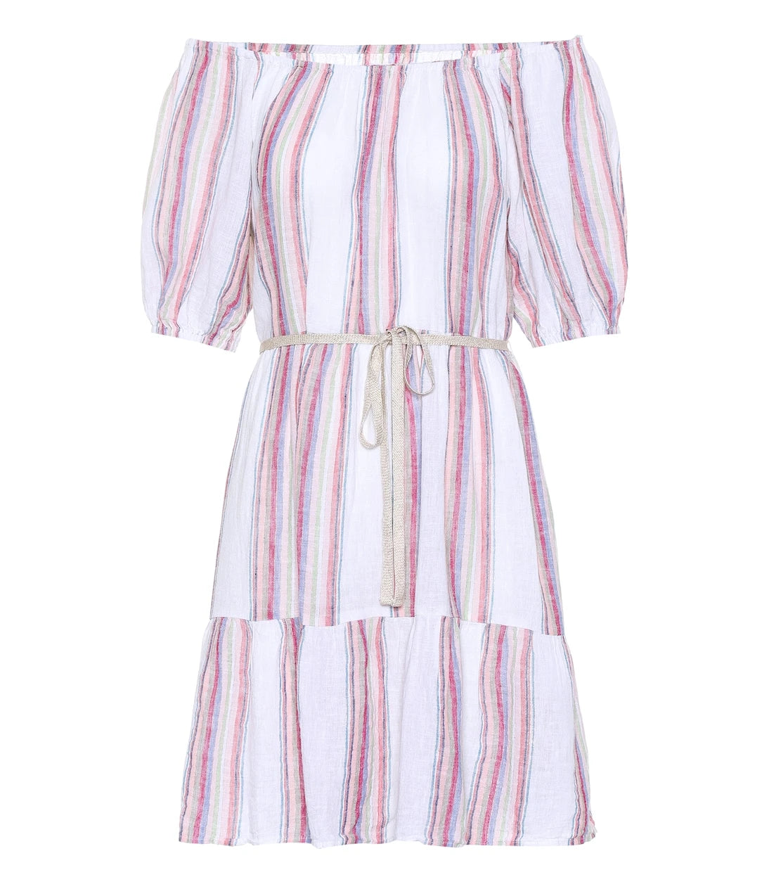Velvet - Cinthia striped linen-blend minidress