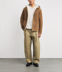 Yves Salomon Beige Shearling Reversible Hooded Jacket