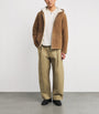 Yves Salomon Beige Shearling Reversible Hooded Jacket