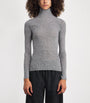 Fabiana Filippi Grey Wool-Silk-Cashmere Ribbed Sweater