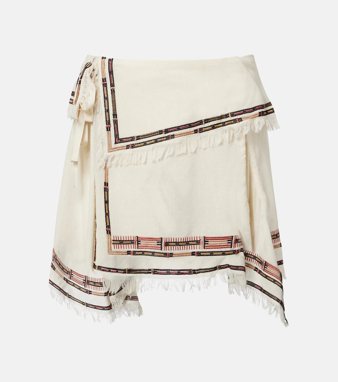 Isabel Marant - Feriel embroidered fringed silk wrap skirt