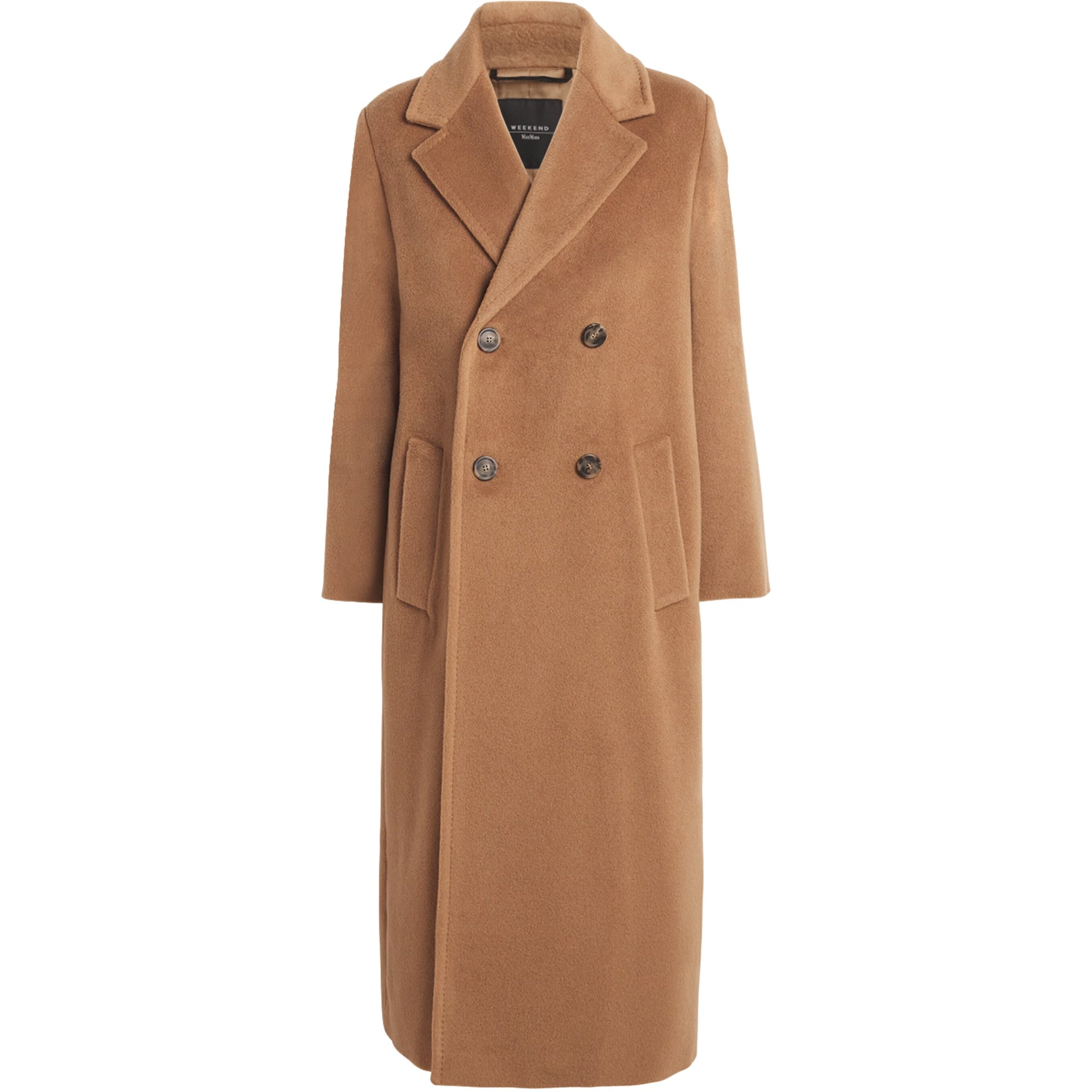 Weekend Max Mara Beige Wool-Alpaca-Blend Double-Breasted Overcoat