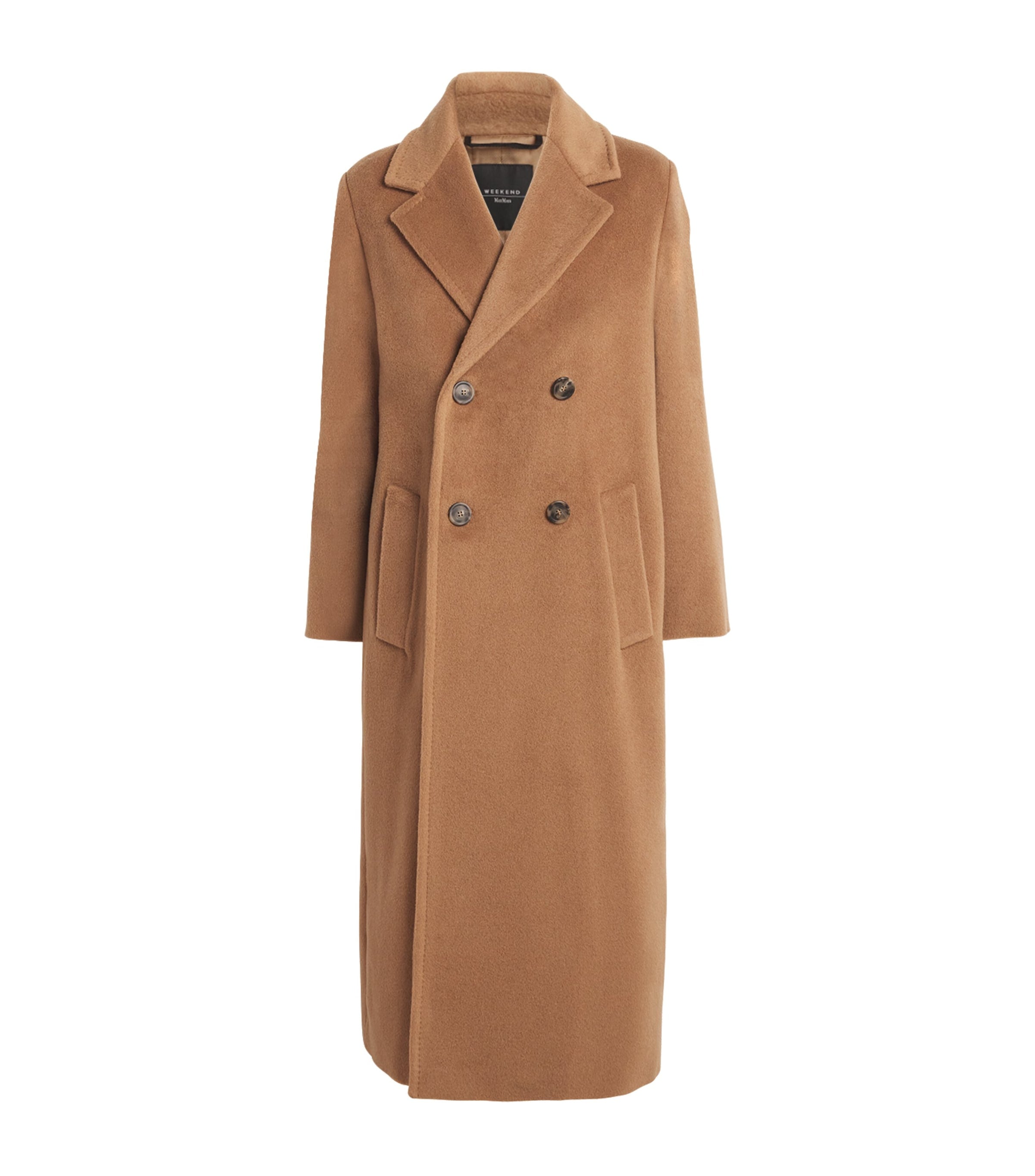 Weekend Max Mara Beige Wool-Alpaca-Blend Double-Breasted Overcoat