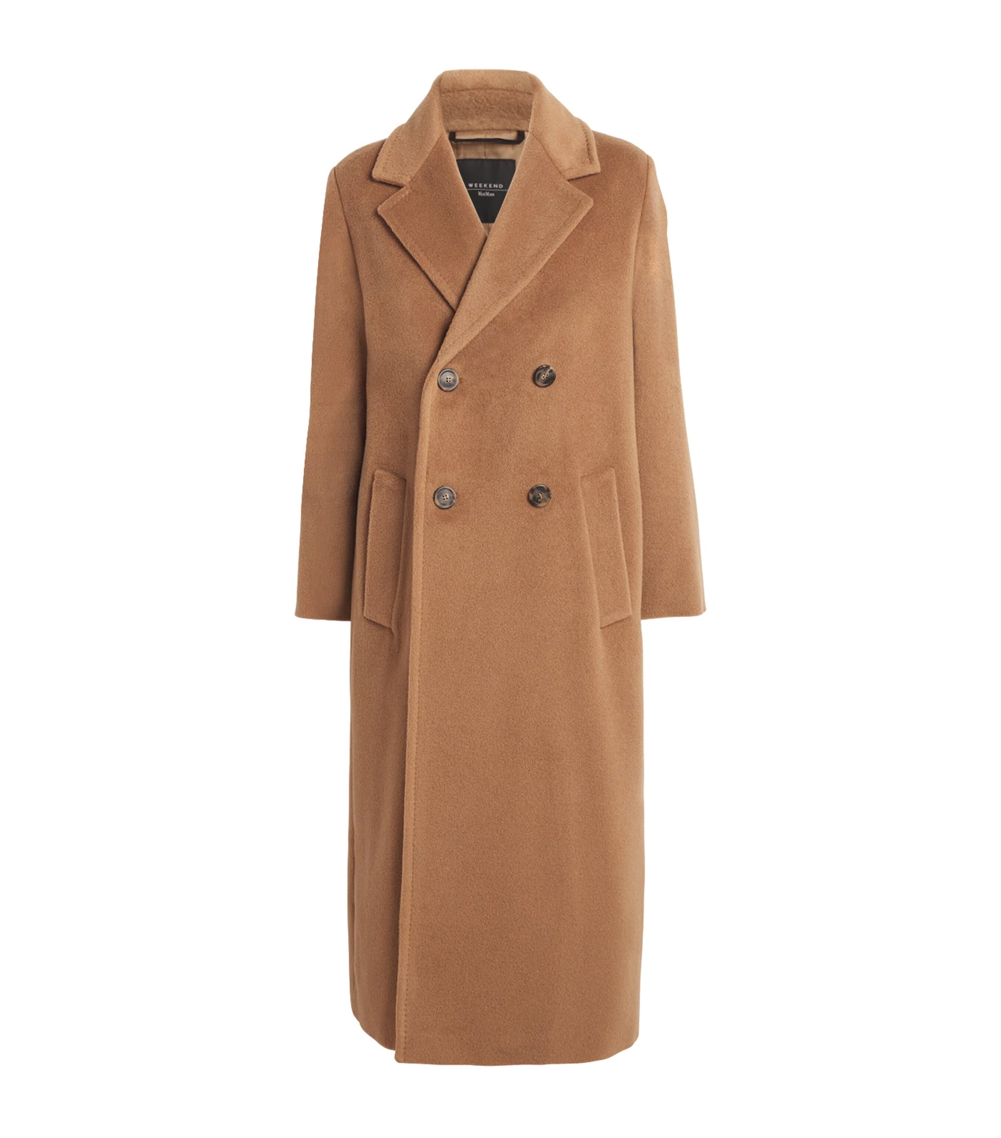 Weekend Max Mara Beige Wool-Alpaca-Blend Double-Breasted Overcoat