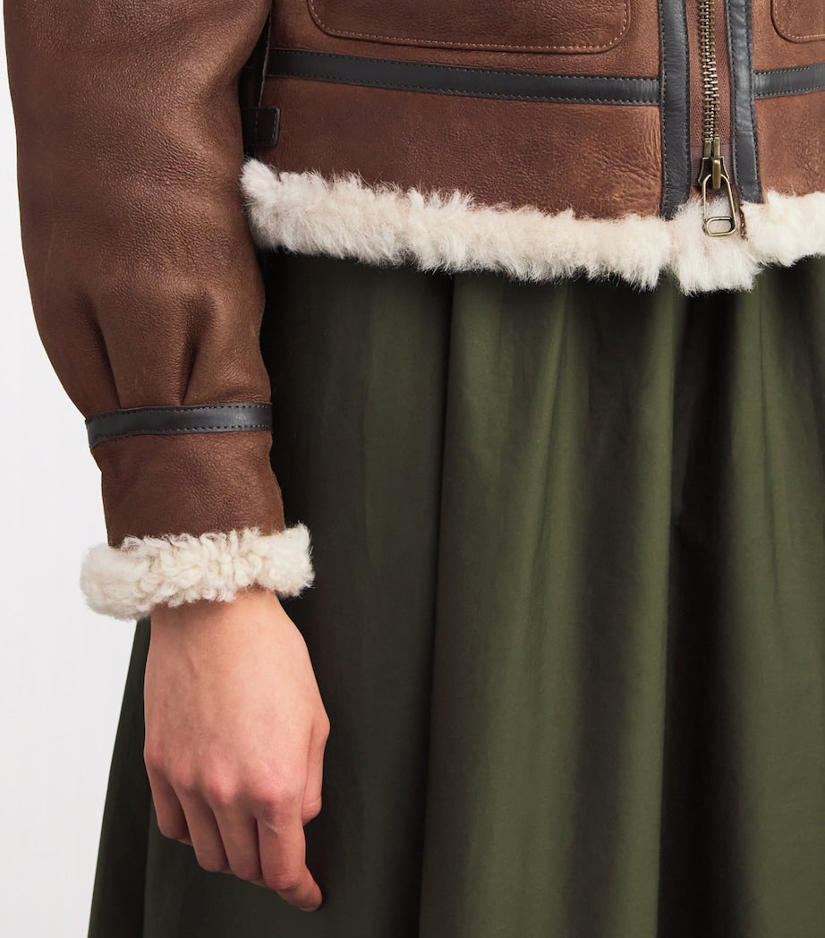 Polo Ralph Lauren Brown Shearling Aviator Jacket