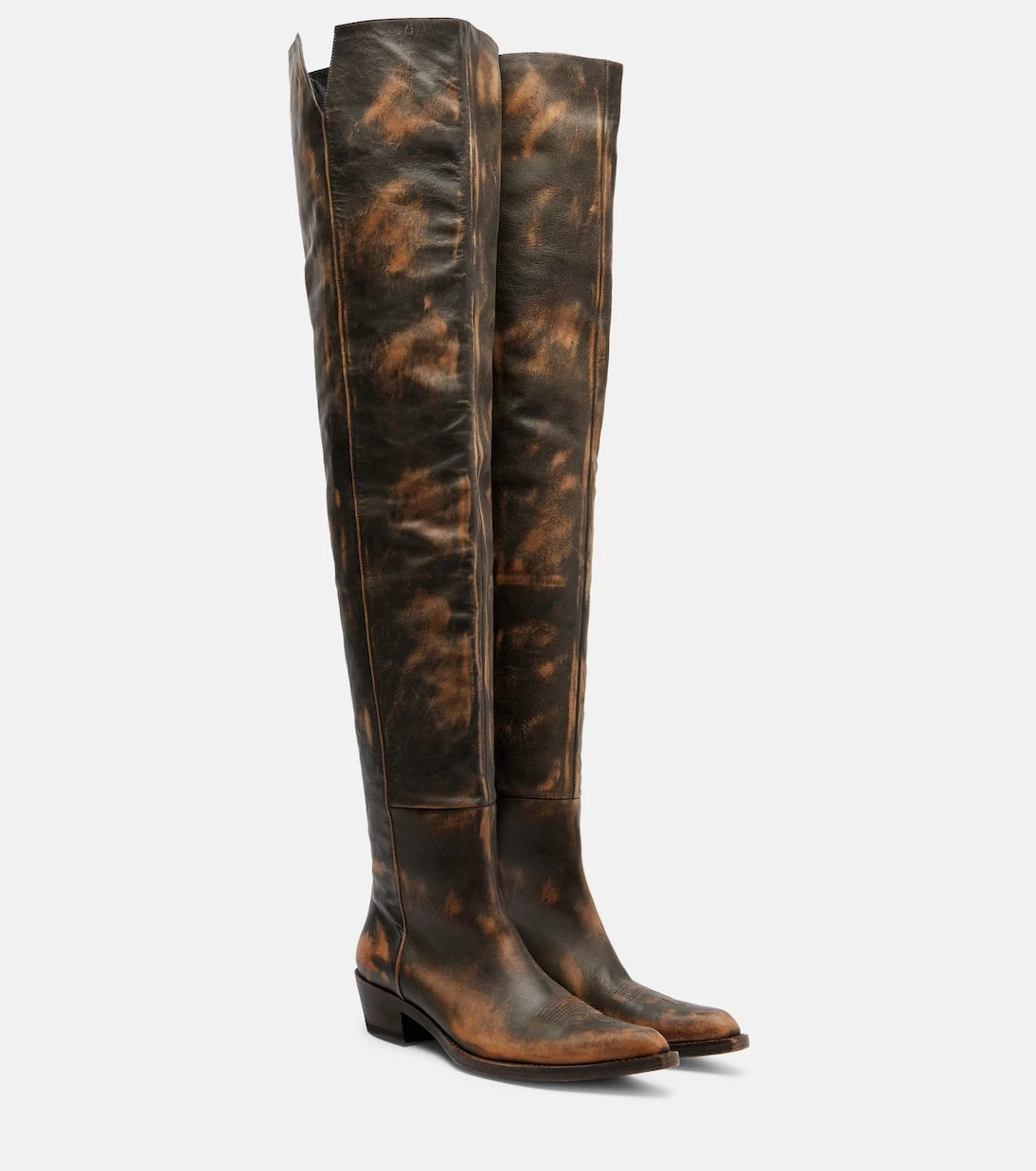 Khaite - Clive 35 leather over-the-knee boots