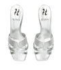 Gina Silver Lugano Heeled Mules 50