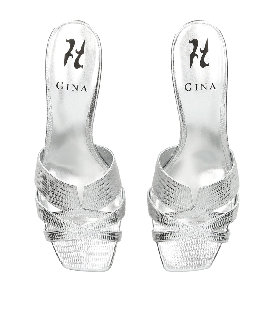 Gina Silver Lugano Heeled Mules 50