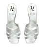 Silver Lugano Heeled Mules 50