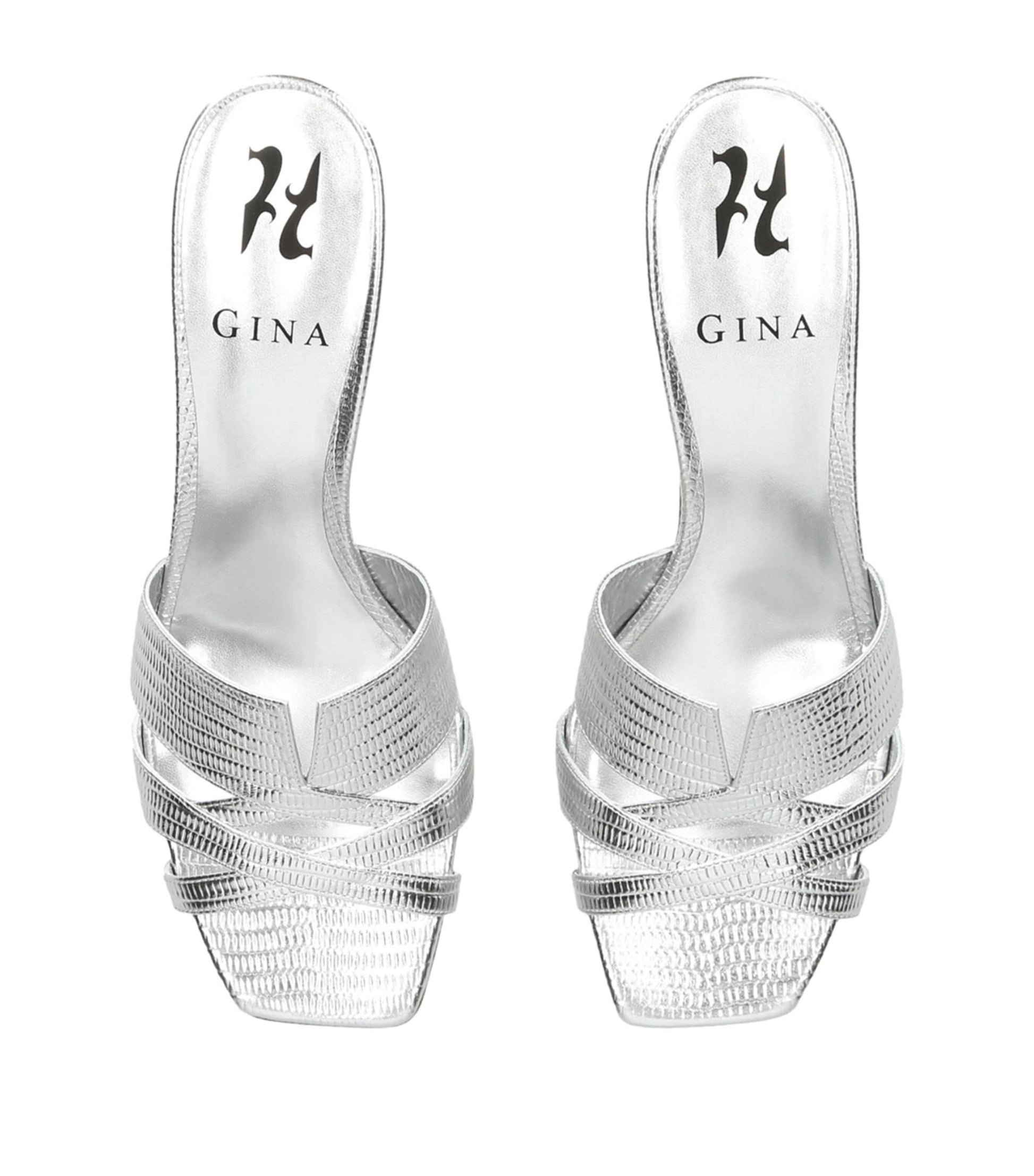 Silver Lugano Heeled Mules 50