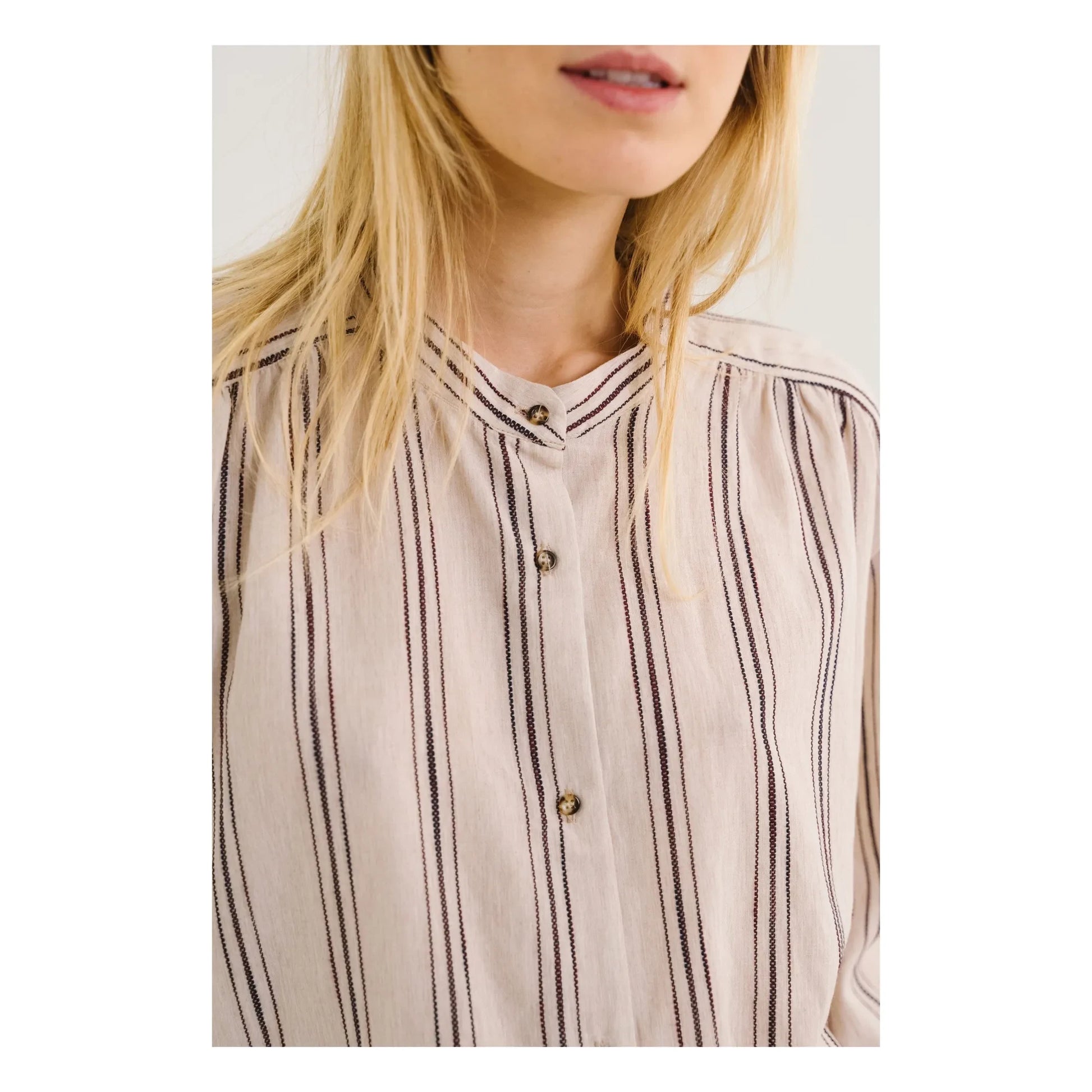 Sacrécoeur - Ella Canyon Striped Blouse | Beige