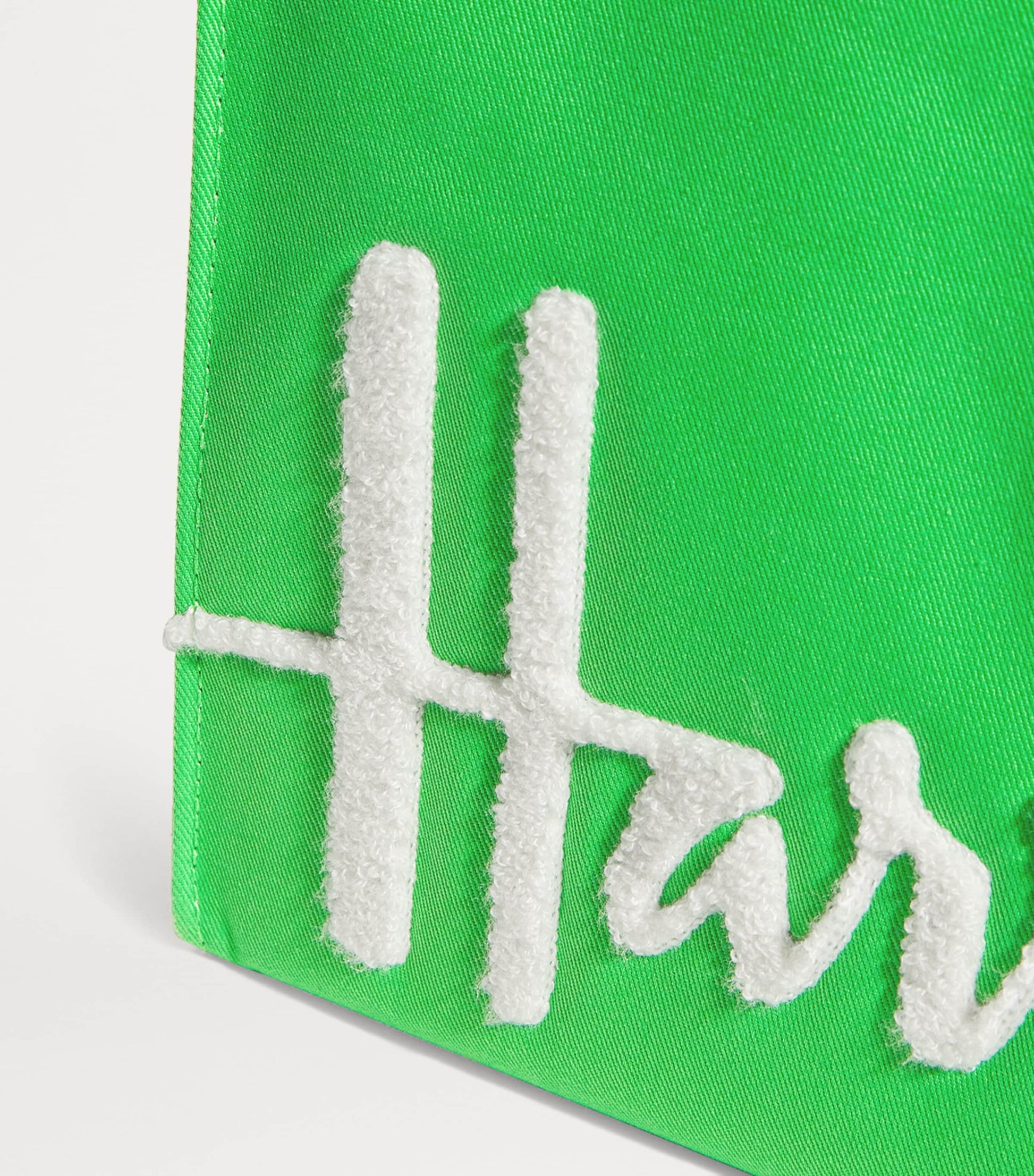 Harrods Green Small Cotton Logo Tote Bag