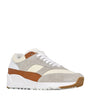Saint Laurent White Suede-Trim Bump Sneakers