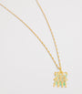 Bleue Burnham Yellow Gold and Sapphire Basket Pendant Necklace