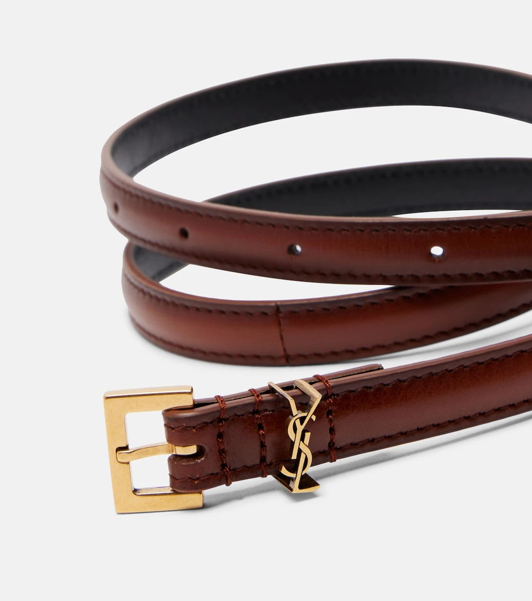Saint Laurent - Cassandre leather belt