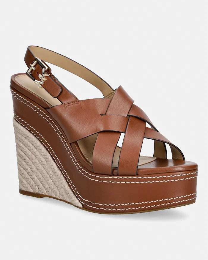 Кожени сандали MICHAEL Michael Kors Nora Wedge