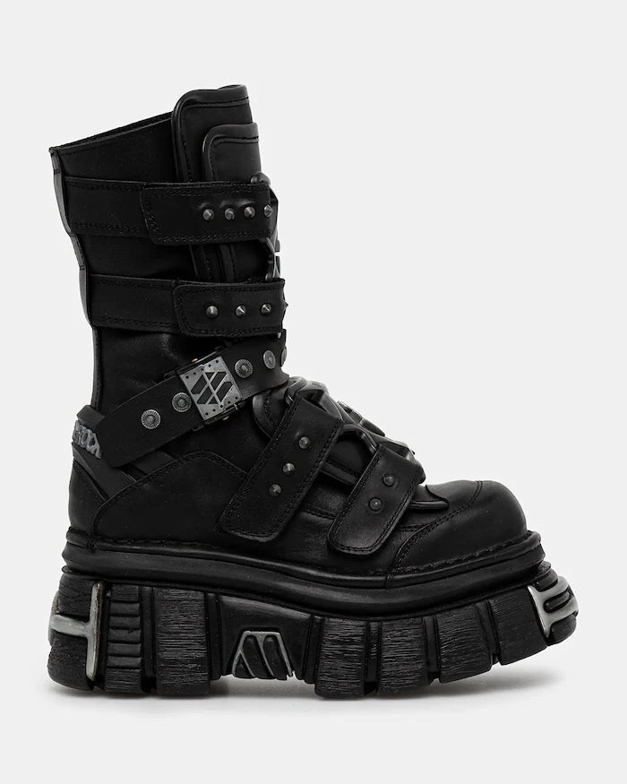 Кожени боти New Rock CRUST NEGRO, TOWER NEGRO E14 ACERO
