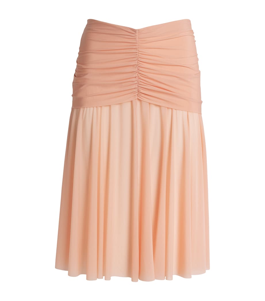 Stretch-Jersey Milky Sheer Midi Skirt DESERT CLAY