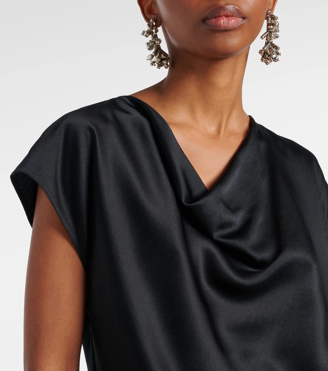 Vince - Draped silk satin top