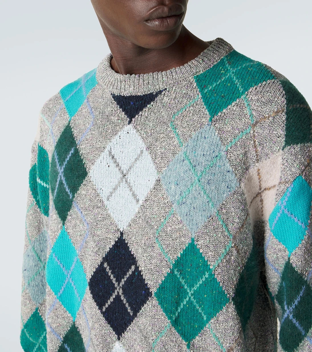 ERL - Argyle wool and cotton-blend sweater