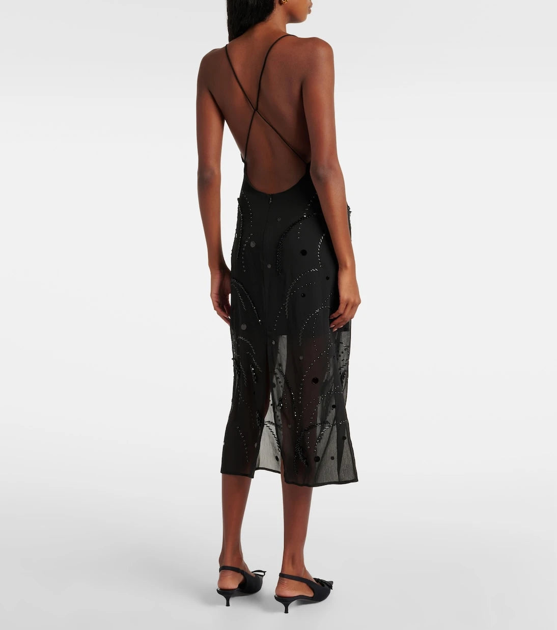 Xu Zhi - Embellished layered midi dress