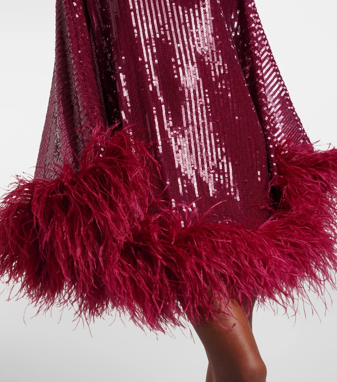 Taller Marmo - Vegas sequined feather-trimmed chiffon kaftan