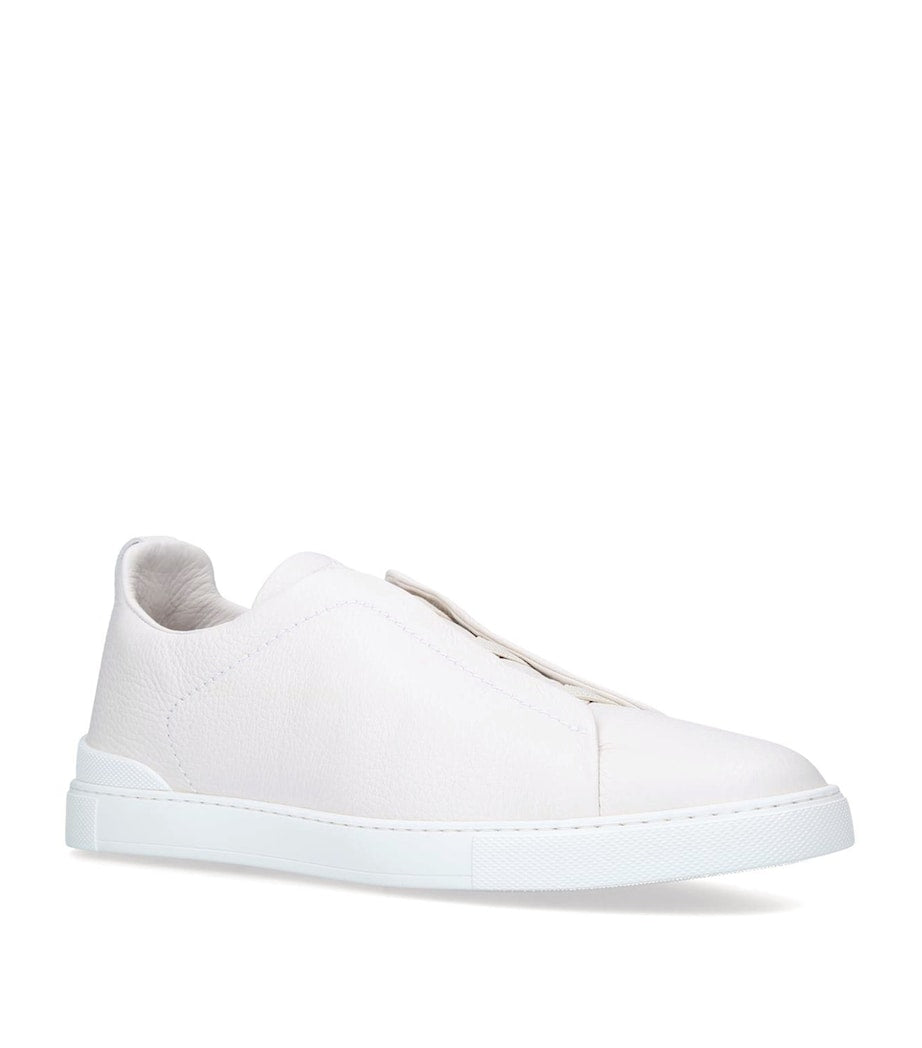 Zegna Leather Triple Stitch Sneakers