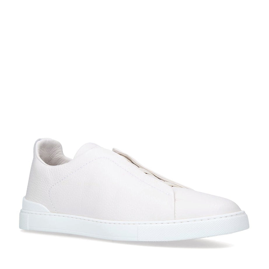 Zegna Leather Triple Stitch Sneakers