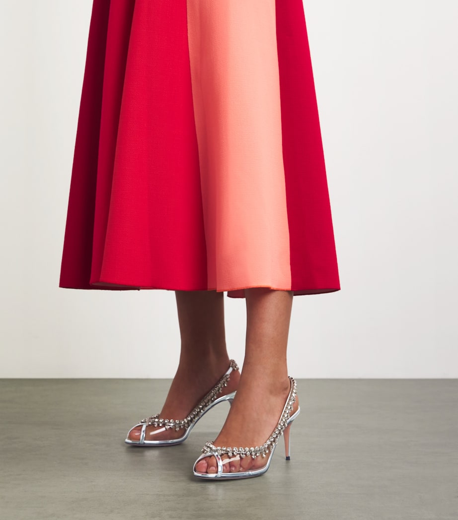 Aquazzura Silver Crystal Temptation Sandals 75