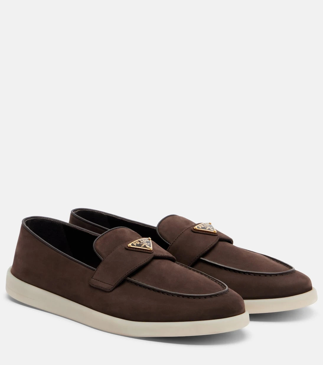 Prada - Suede penny loafers