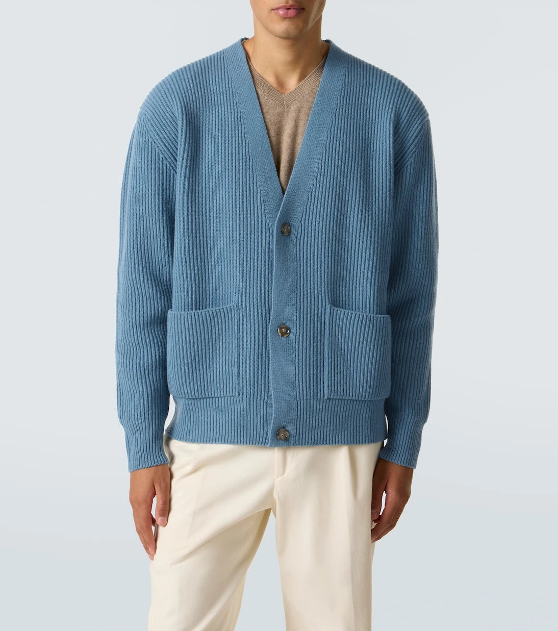 Lardini - Ribbed-knit wool and cashmere cardigan