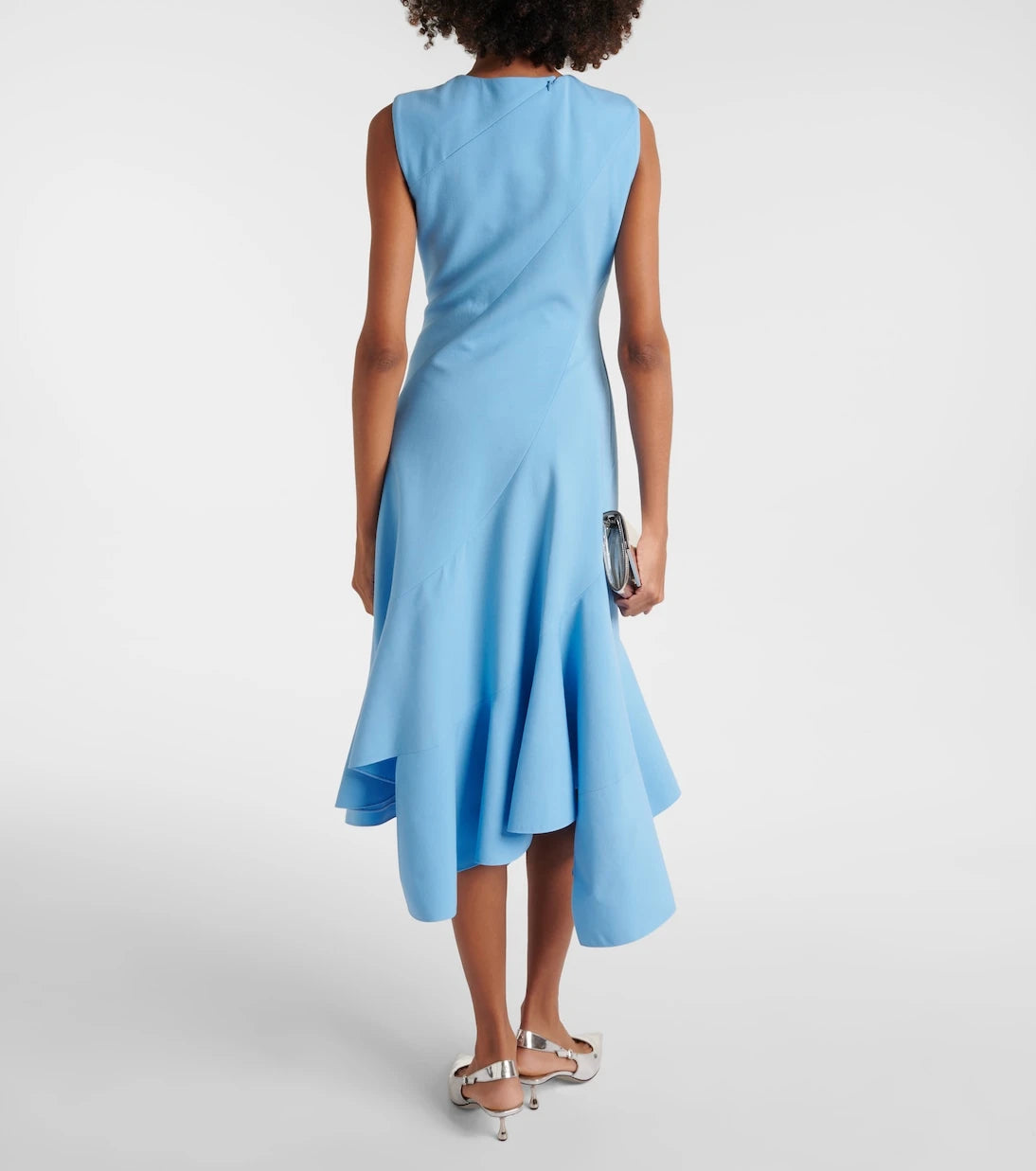 Oscar de la Renta - Asymmetrical wool-blend midi dress