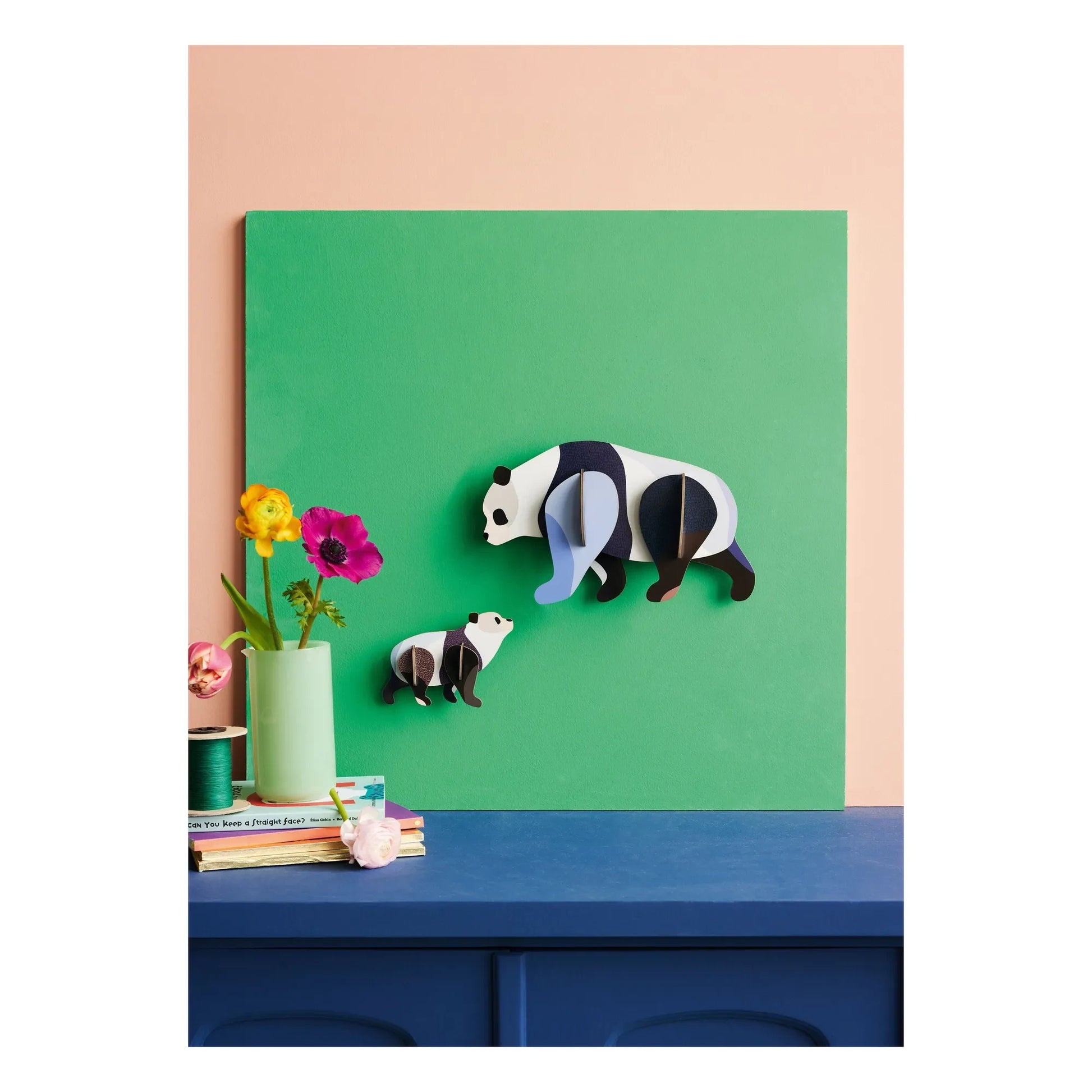 Studio Roof - Pandas wall decorations - Set of 2 | Black