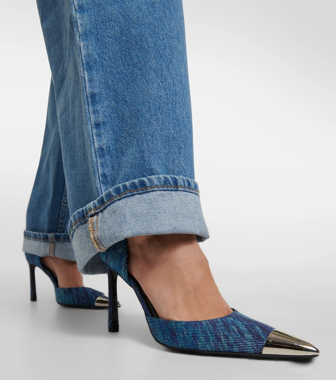 Area - x Sergio Rossi denim topuklu ayakkabı