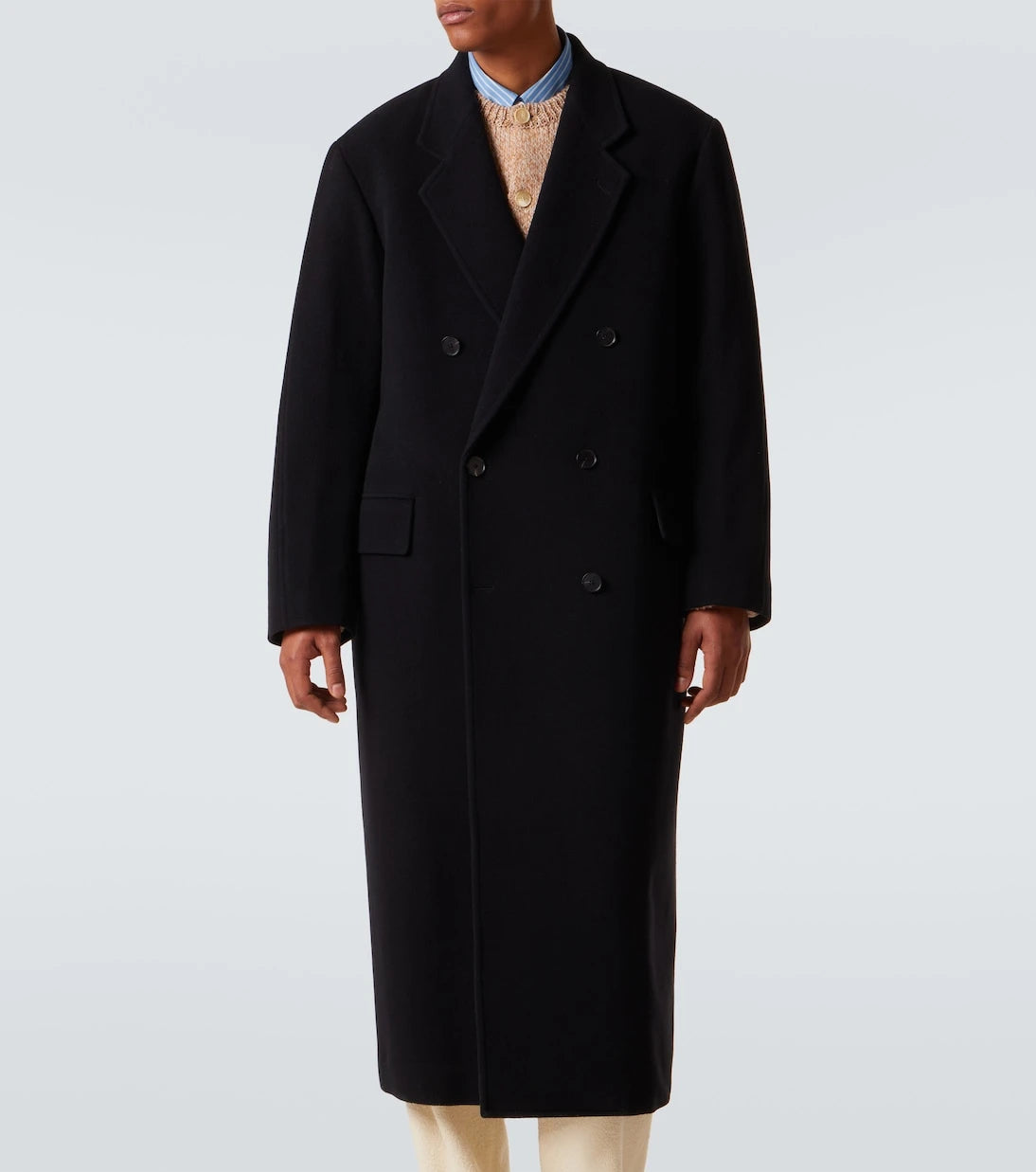 Auralee - Double-breasted wool mosser coat