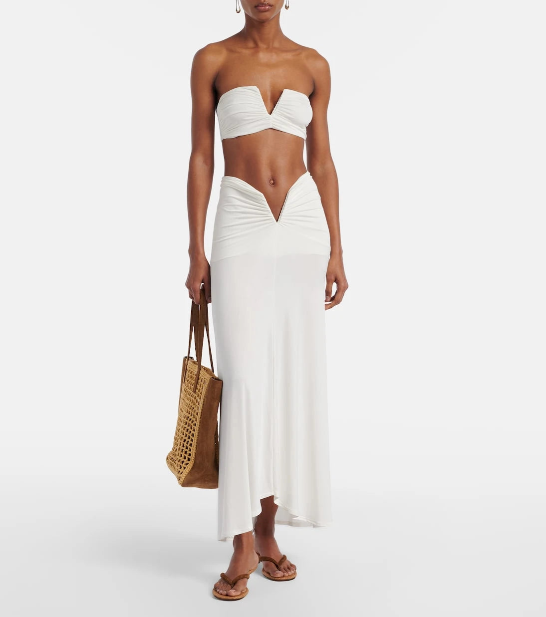 Jade Swim - توب بيكيني كلارا بتصميم ملفوف وخصر مطاطي