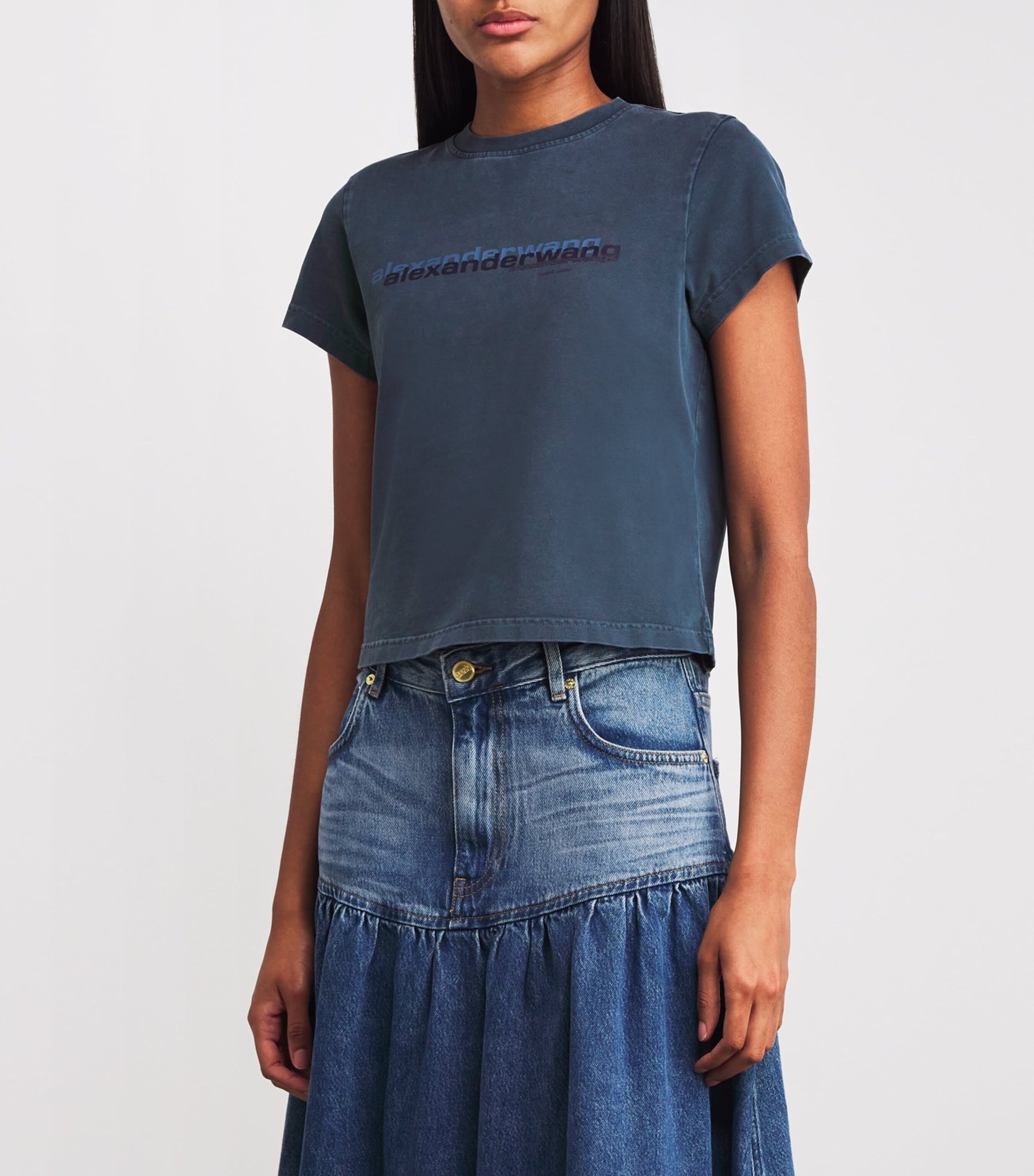 Navy Cotton Logo T-Shirt