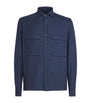 Paul & Shark Navy Wool-Silk-Linen-Blend Overshirt