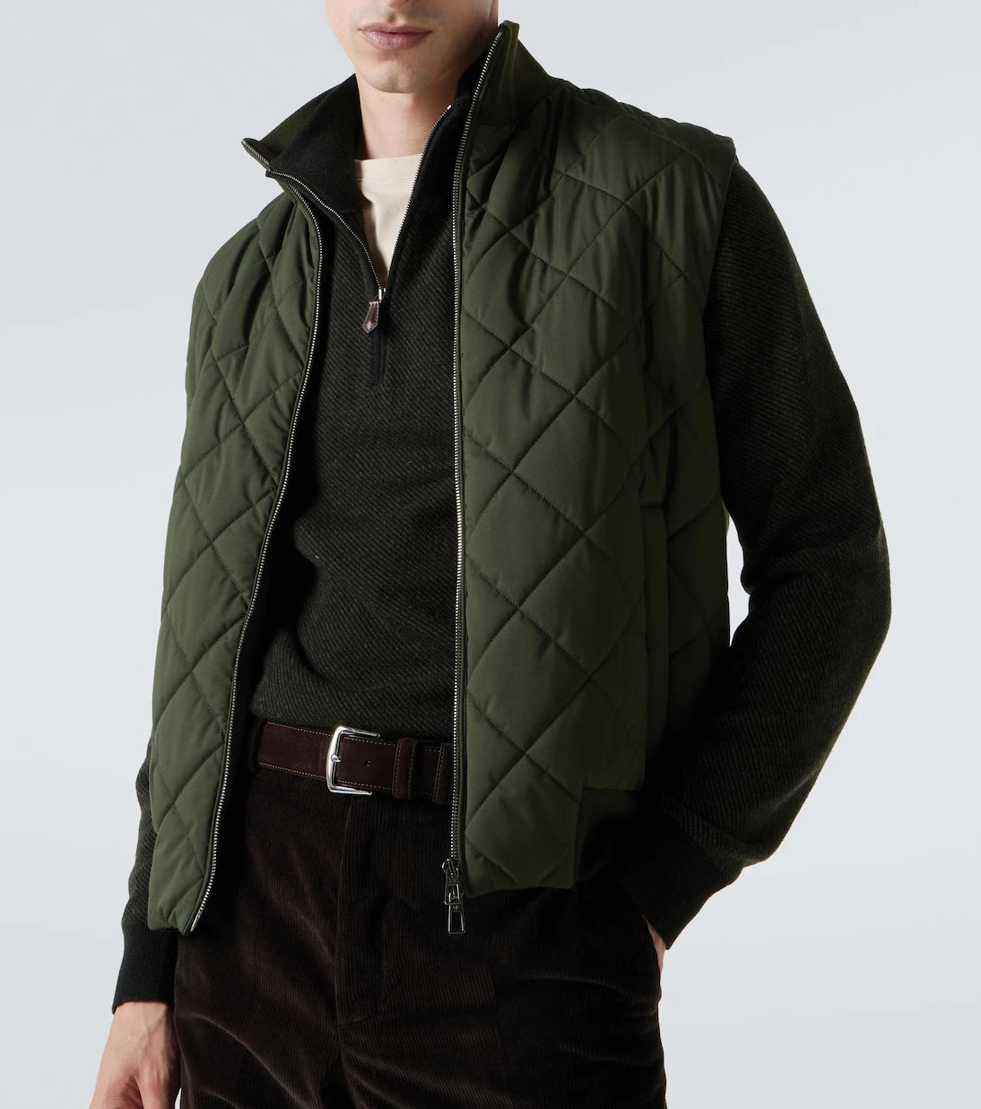 Loro Piana - سويتر كشمير رودستر بنصف سحاب