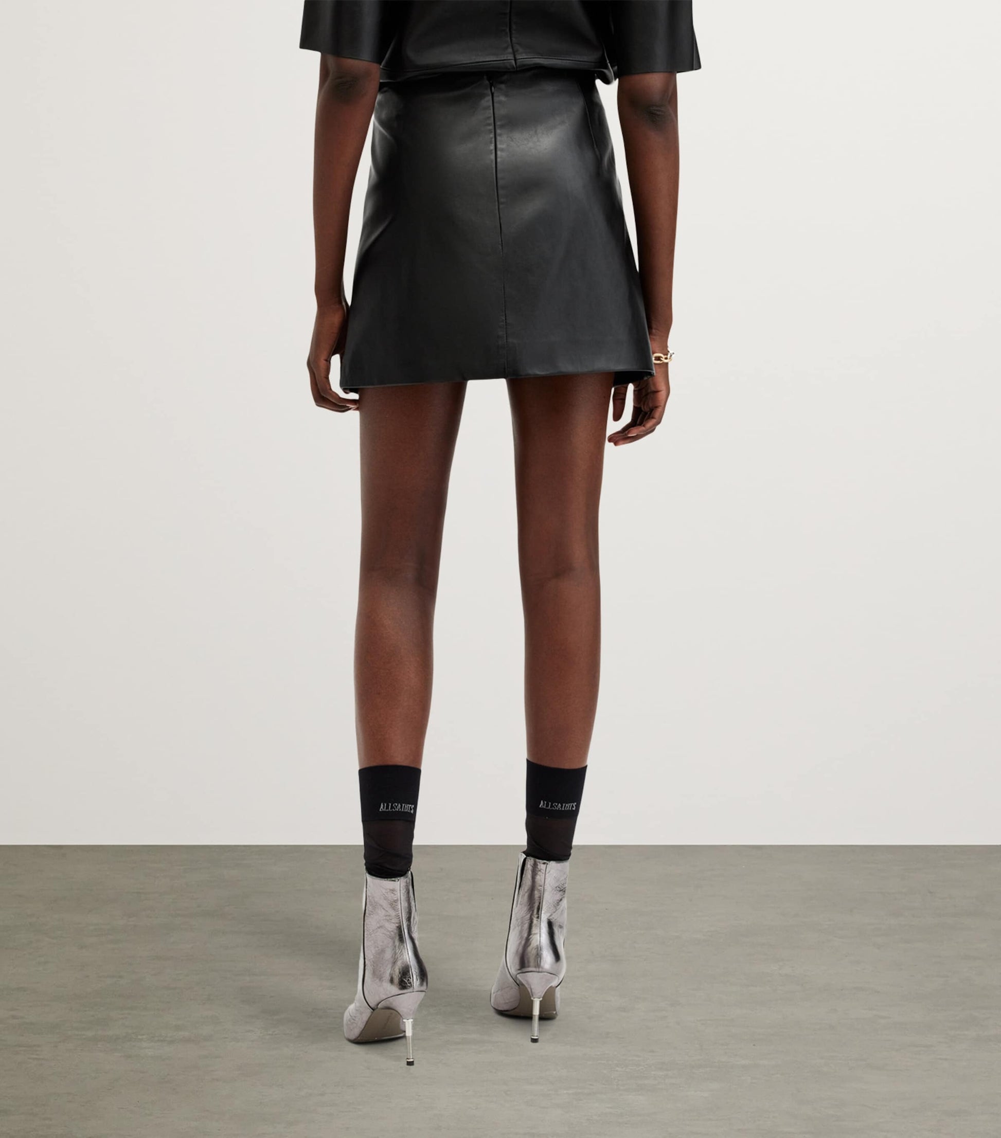 Black Leather Renai Mini Skirt