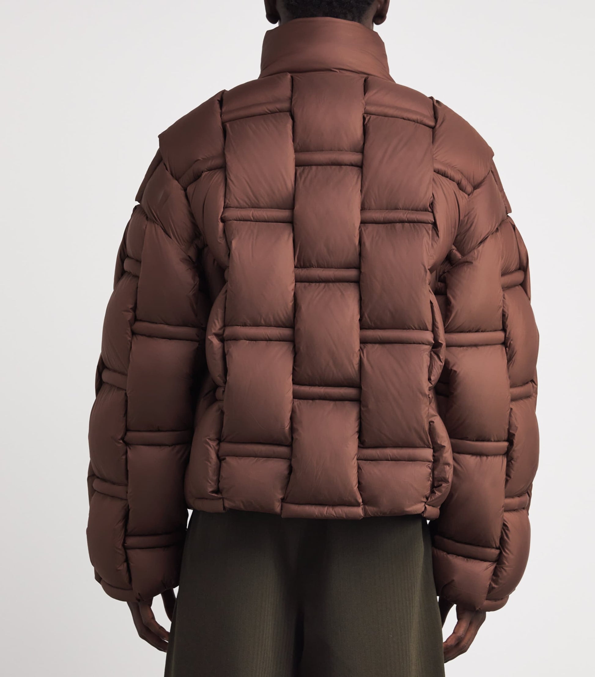 Raxxy Brown 3D Down-Filled Angular Puffer Jacket