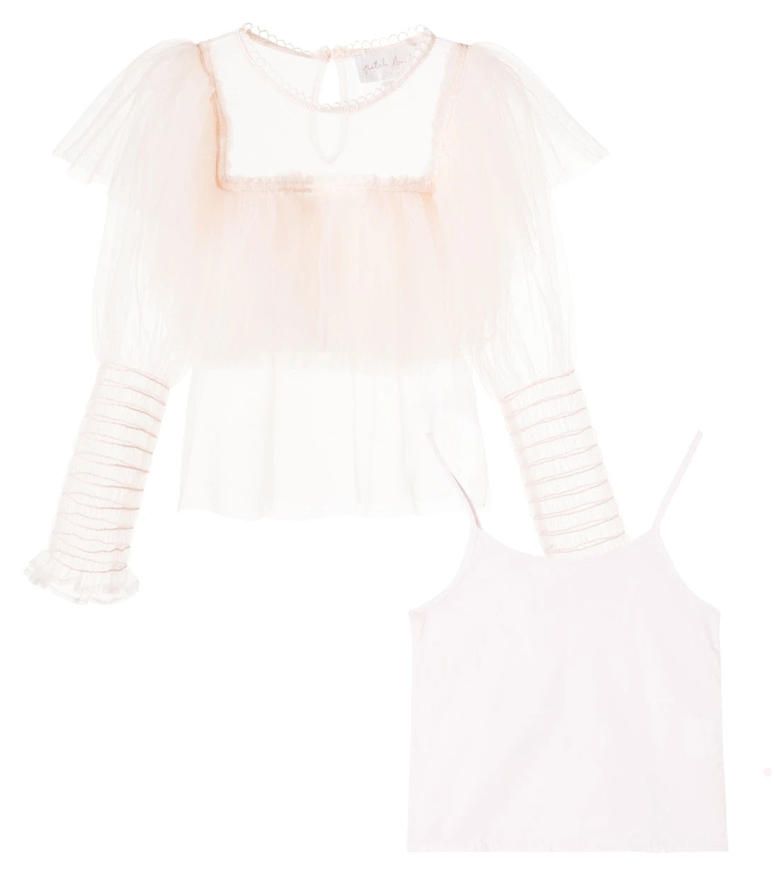 Petite Amalie - Ruffled tulle blouse