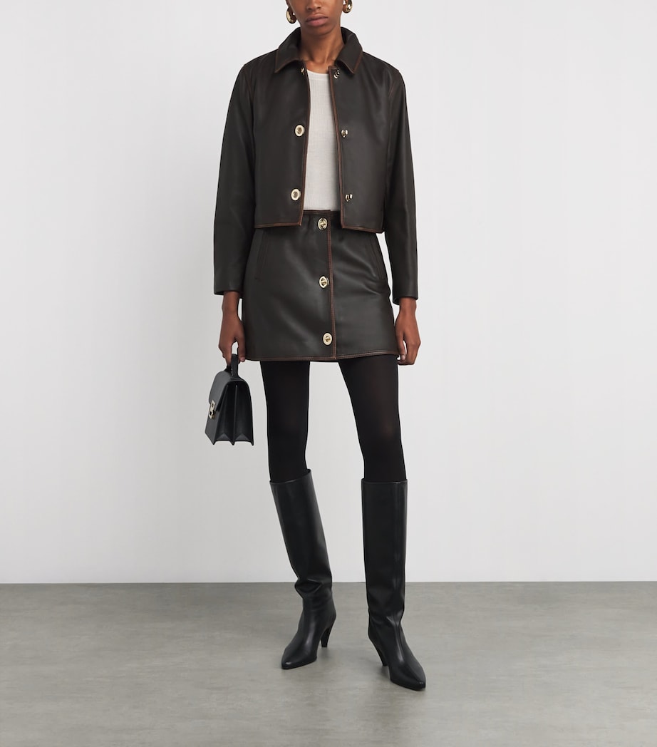 Claudie Pierlot White Leather Turn-Lock Jacket