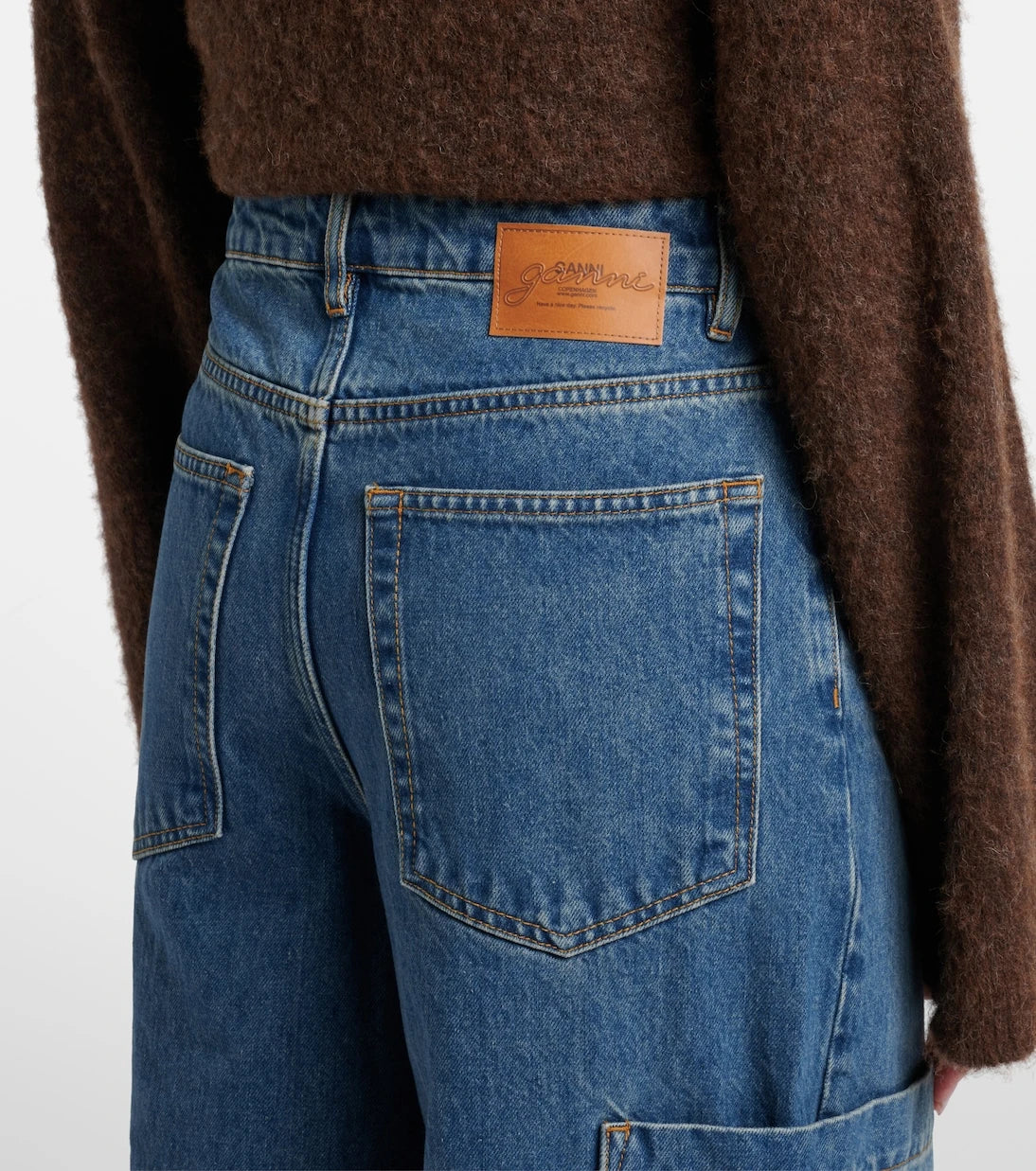 Ganni - Mid-rise cargo jeans