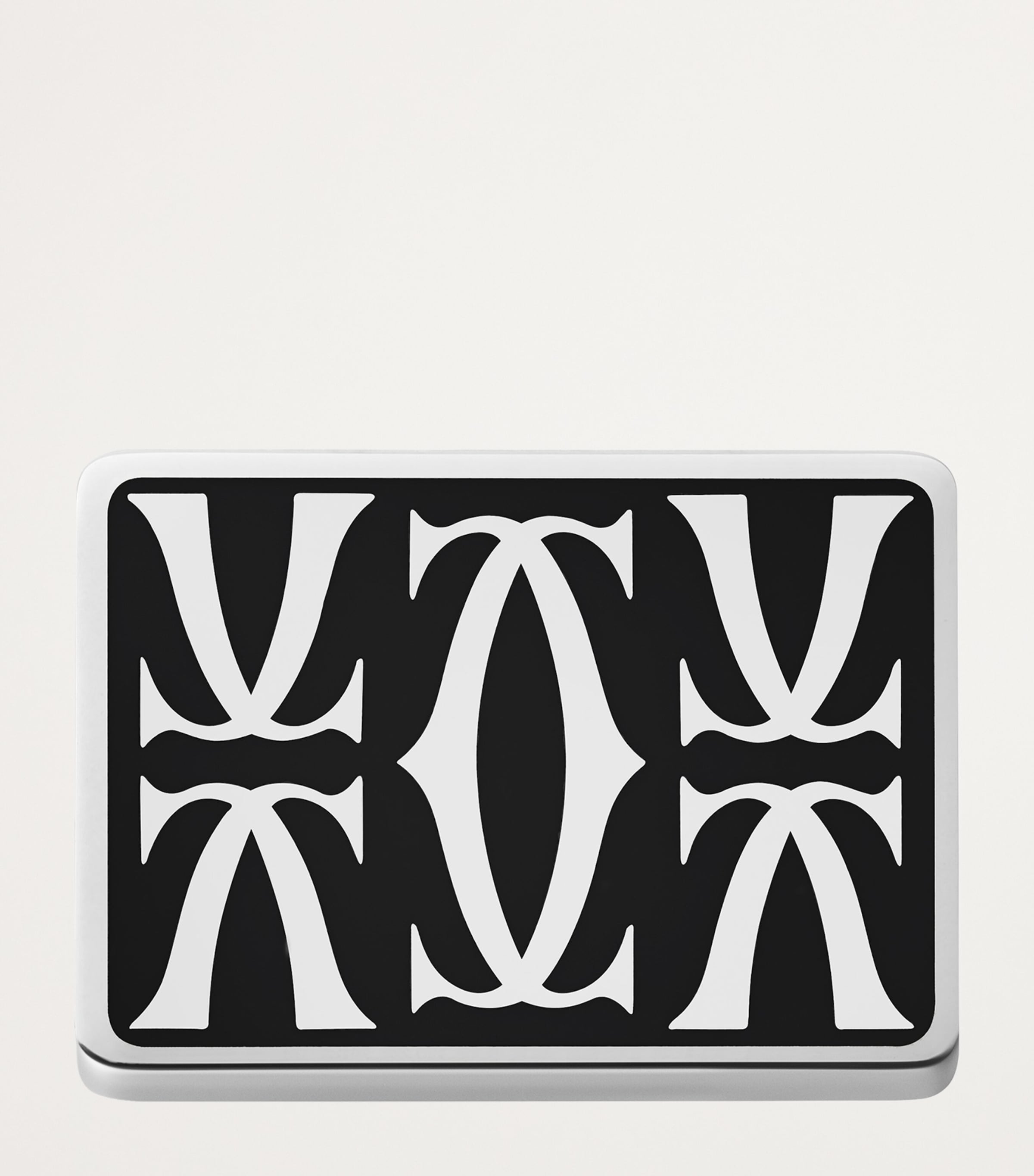 Cartier Sterling Silver and Black Lacquer Double C de Cartier Cufflinks