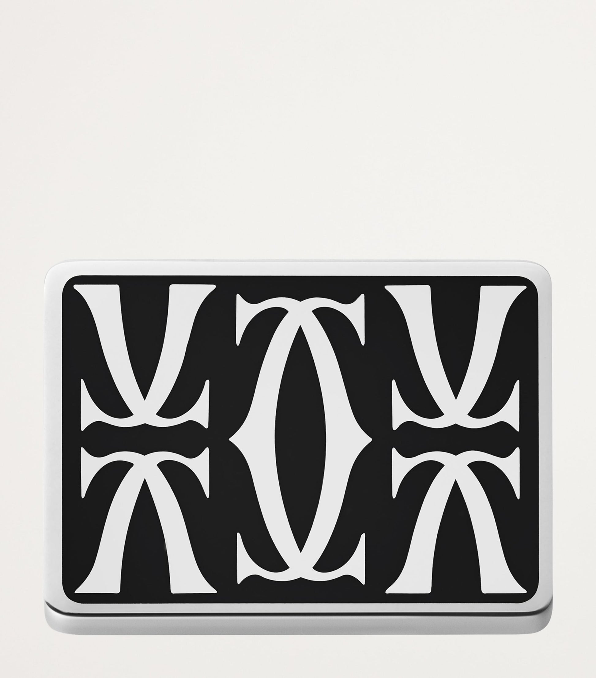 Cartier Sterling Silver and Black Lacquer Double C de Cartier Cufflinks