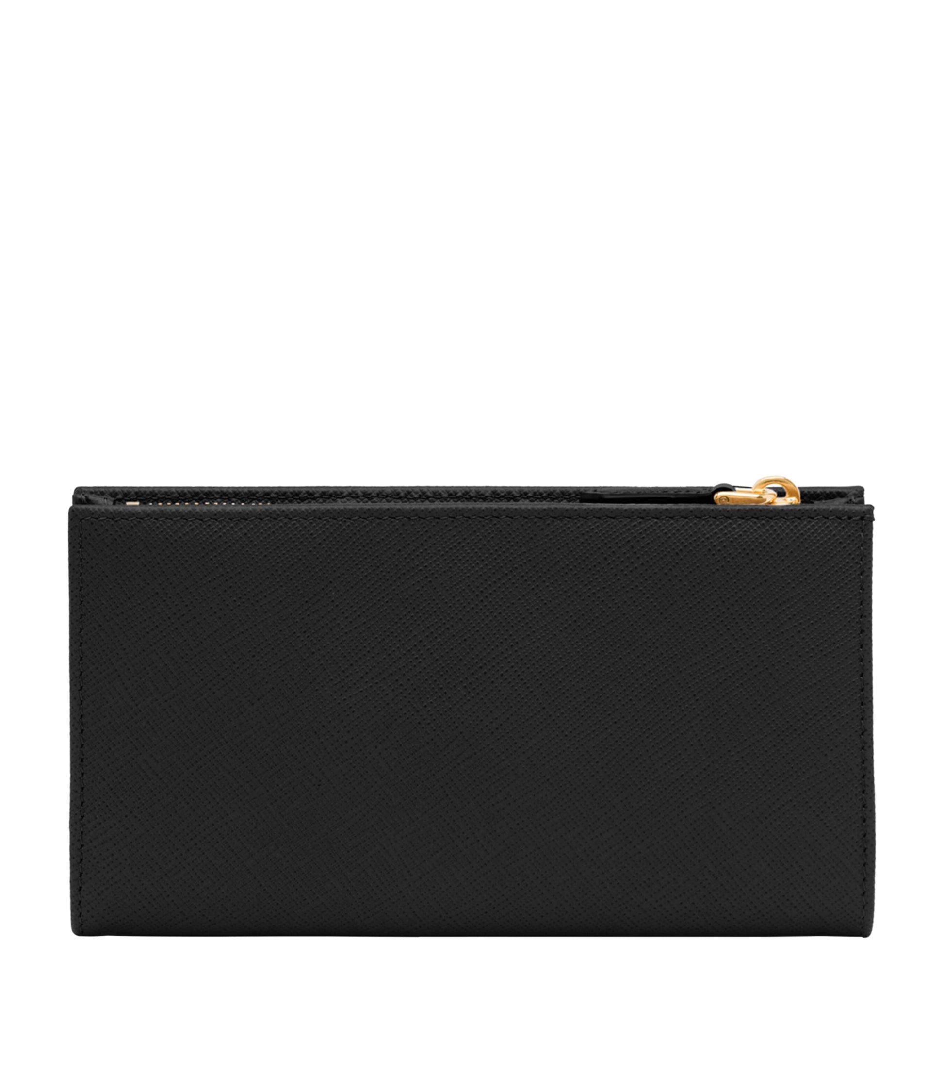 Prada Black Large Saffiano Leather Bifold Wallet