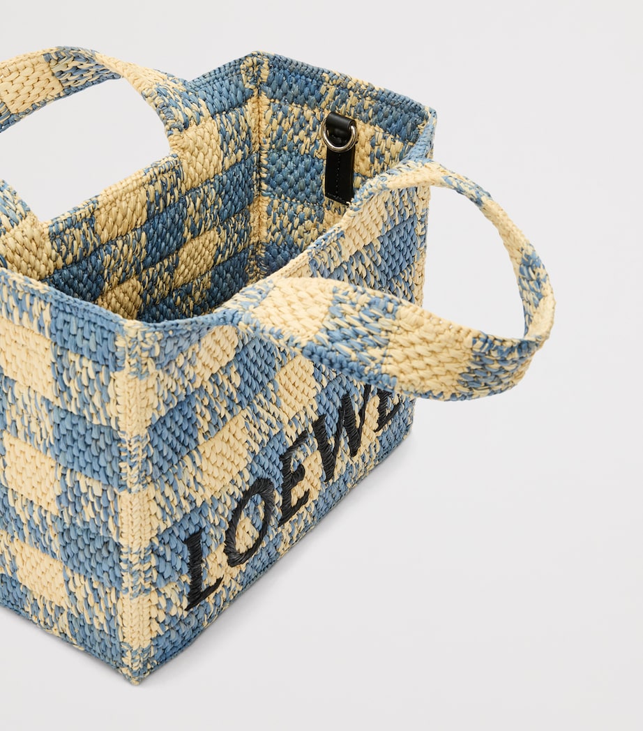 LOEWE Beige x Paula's Ibiza Small Gingham Font Tote Bag
