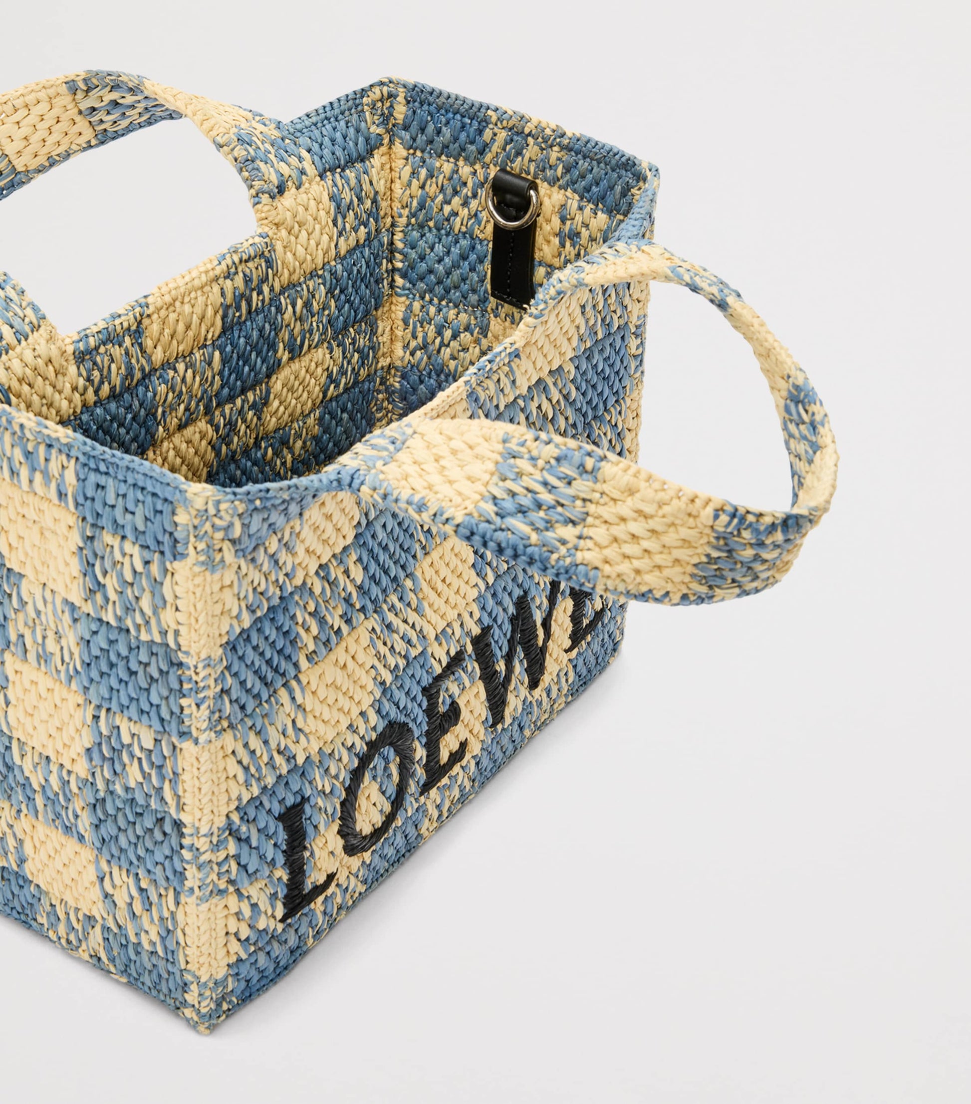 LOEWE Beige x Paula's Ibiza Small Gingham Font Tote Bag